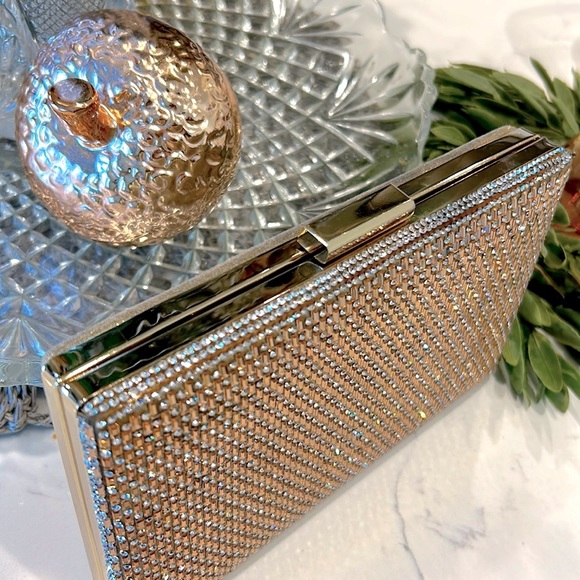Formal Metallic Gold Box Clutch - Picture 4 of 12